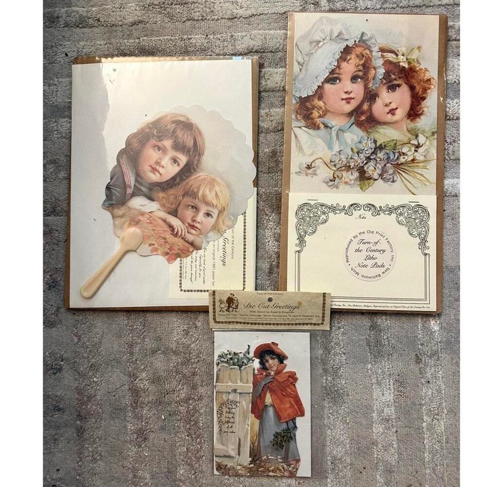 Vintage Victorian Stationary bundle die-cut Turn of the century cottage decor